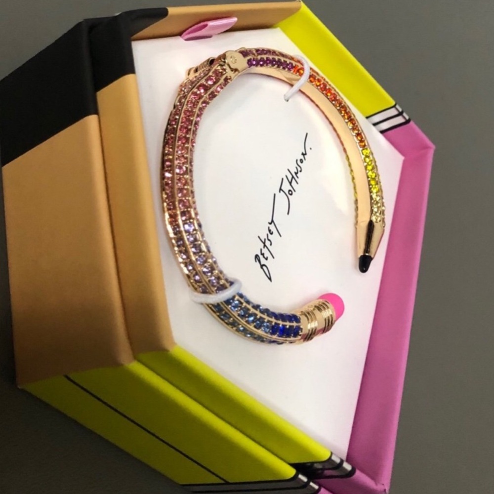 RESERVED @melissaw1126 BETSEY JOHNSON Multi-Color Crystals Pencil Bracelet NWT - Picture 5 of 7